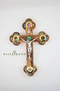 7 Inch Olive Wood Cross with Seashell