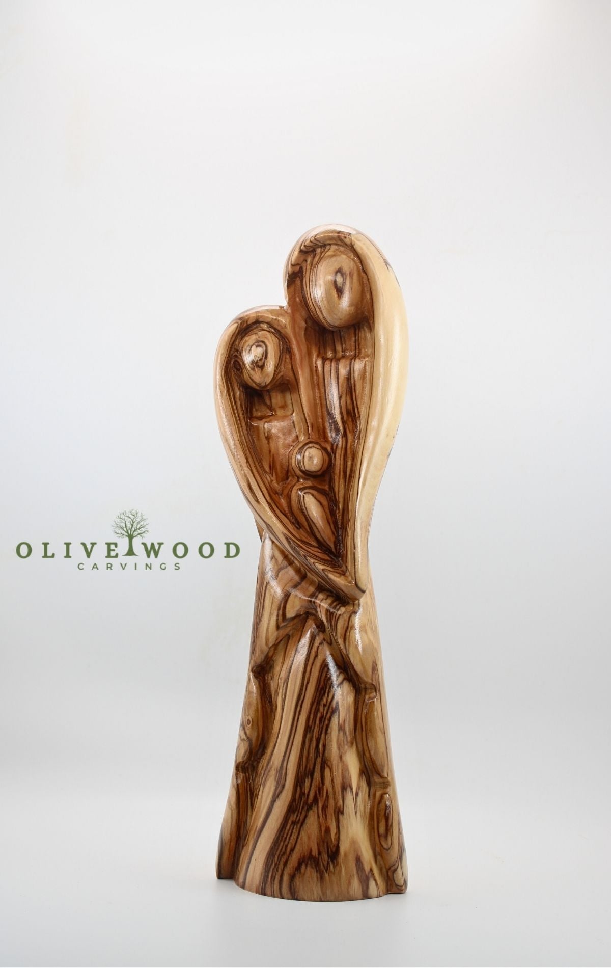 Virgin Mary with Baby Jesus – Handcrafted Olive Wood Statue from the Holy Land