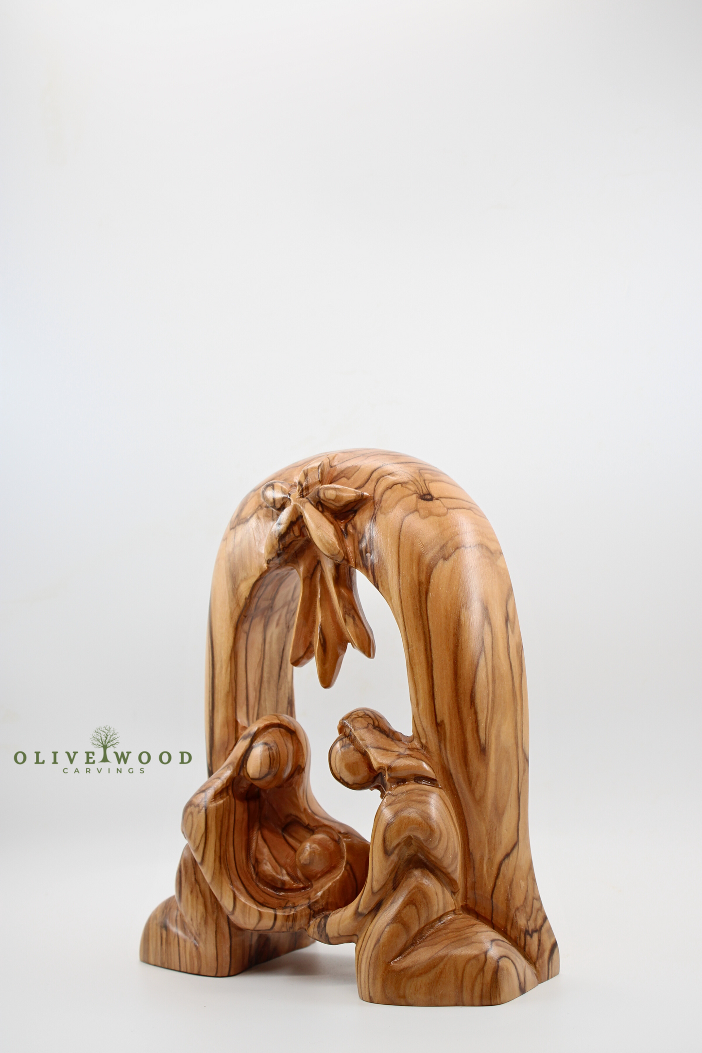 Olive Wood Holy Family Nativity – Handcrafted in the Holy Land