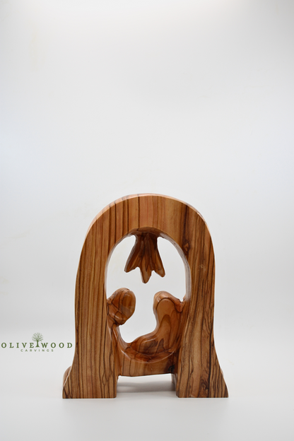 Olive Wood Holy Family Nativity – Handcrafted in the Holy Land
