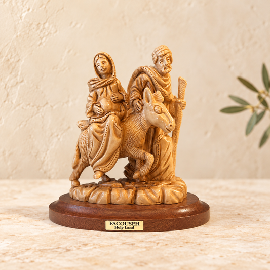 Flight into Egypt – Holy Family Olive Wood Statue