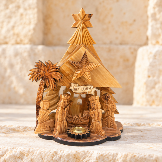 Bethlehem Olive Wood Musical Nativity Set