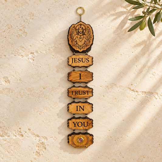 Jesus I Trust in You – Olive Wood Wall Hanging
