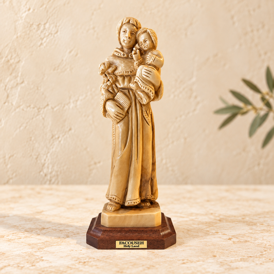 Saint Anthony of Padua with Child Jesus – Olive Wood Statue