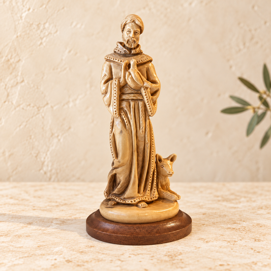 Saint Francis of Assisi – Handcrafted Olive Wood Statue