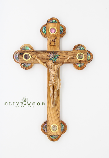 Olive Wood Wall Crucifix from the Holy Land