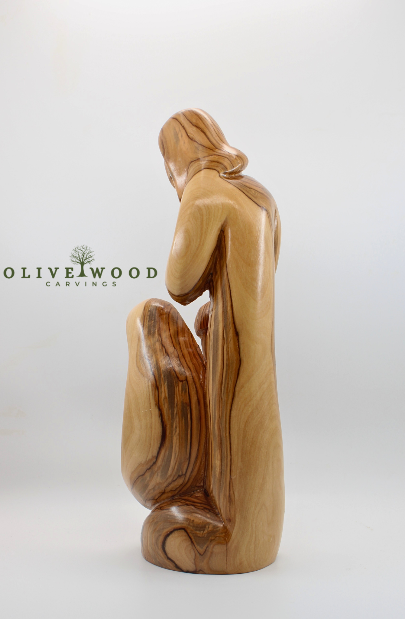 Hand-Carved Olive Wood Holy Family Statue – Made in the Holy Land