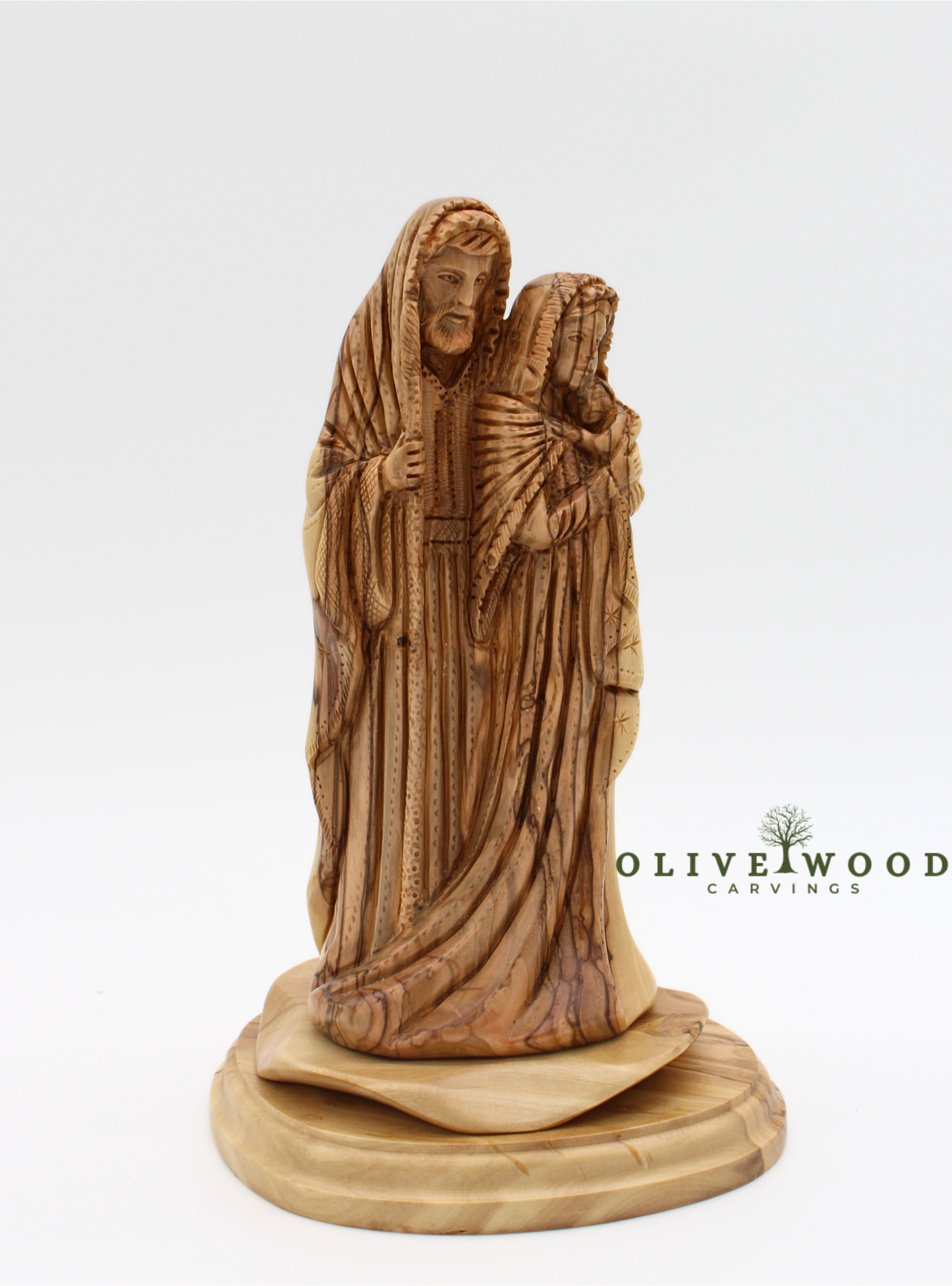 Holy Family Statue – Hand-Carved Olive Wood Statue from Bethlehem