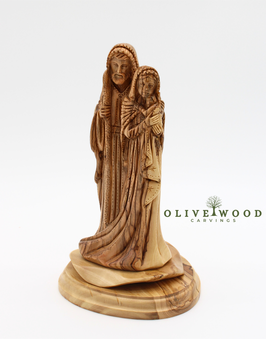 Holy Family Statue – Hand-Carved Olive Wood Statue from Bethlehem