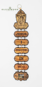 Divine Mercy Wall Hanging – “Jesus I Trust in You” ( 16.3 x  3.2 Inches )