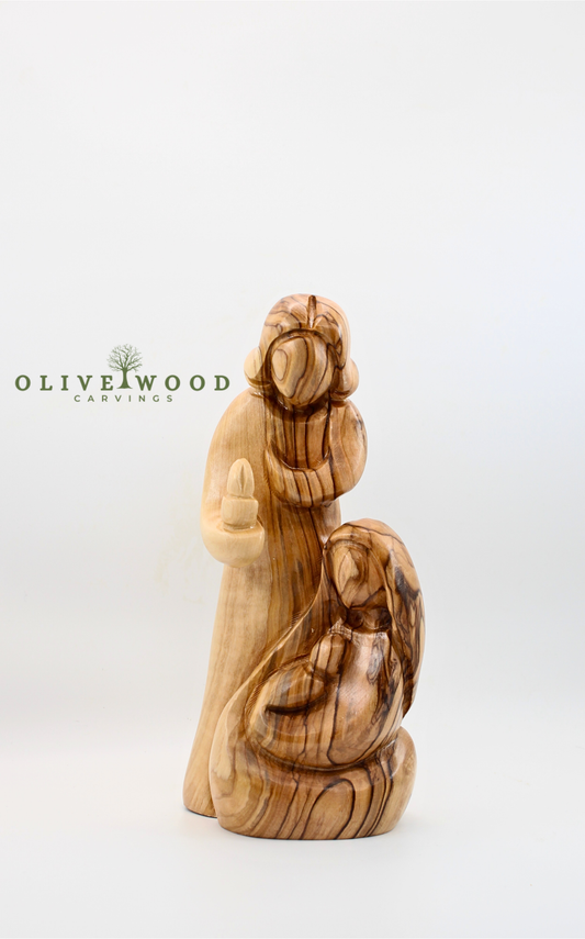 Olive Wood St. Joseph and Virgin Mary Statue – Made by Christians in the Holy Land