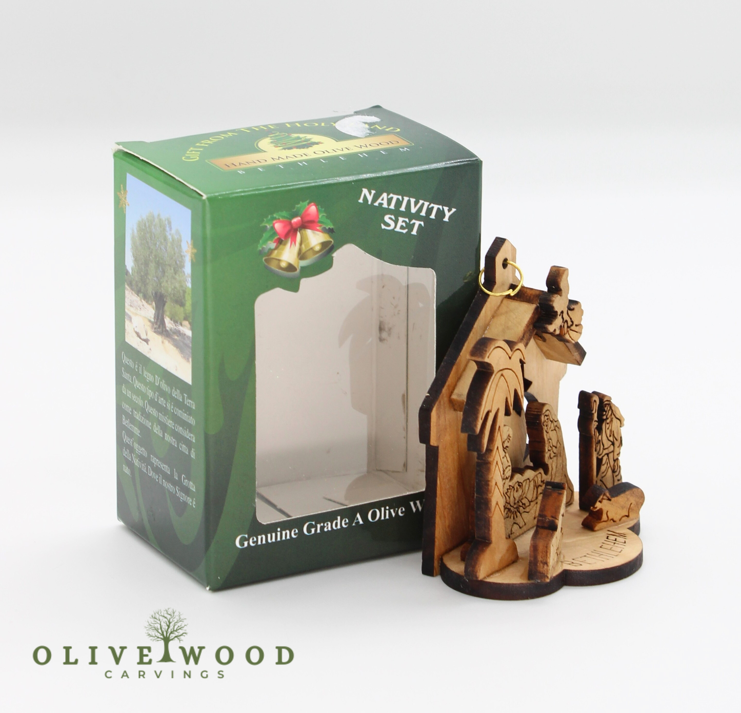 Olive Wood Nativity scene Ornament – Holy Land Olive Wood